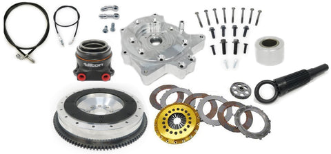 2JZ/1JZ Using Aisin A340 Automatic Bell Housing to Nissan 350Z/370Z/G35/G37/VQ 6-Speed Transmission Stage 6 OS Giken Triple Disc Bolt-Together Swap Kit