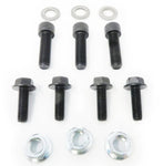 Set of 3 socket head cap screws, 4 hex flanged head cap screws, 3 washers and 3 nuts for the infiniti q50 and q60 driveshaft adapter