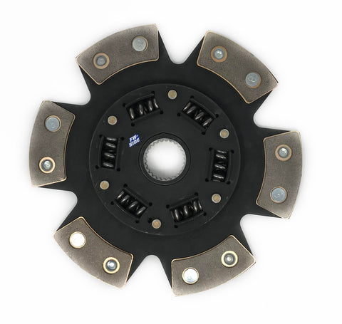 Carbon semi-metallic 6 puck sprung hub clutch disc for BMW E90 and E92 applications