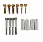 Set of 6 hex flanged head cap screws, 4 socket head cap screws and 4 aluminum tube rods for the coil pack bracket