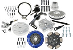 Components of the Collins Lexus SC300 1JZ 2JZ engine to 350Z, 370Z transmission using the A340 bellhousing application