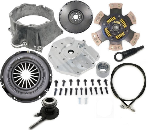 All of the components for the LS engine to 350Z, G35 transmission application