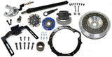 Full swap kit components for the RB20 engine to 350Z transmission application