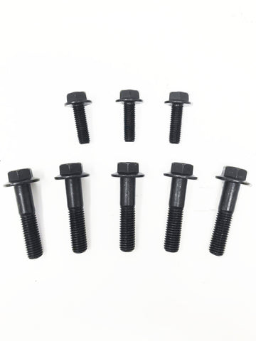 Set of 8 hex flanged head cap screws in various lengths for 350z transmission adapter plate applications